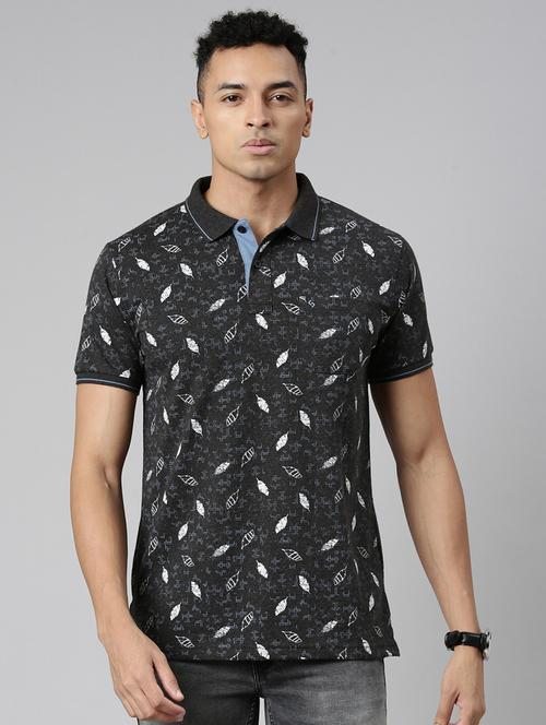 men polo neck all over print t-shirt - 21518330 -  Standard Image - 0