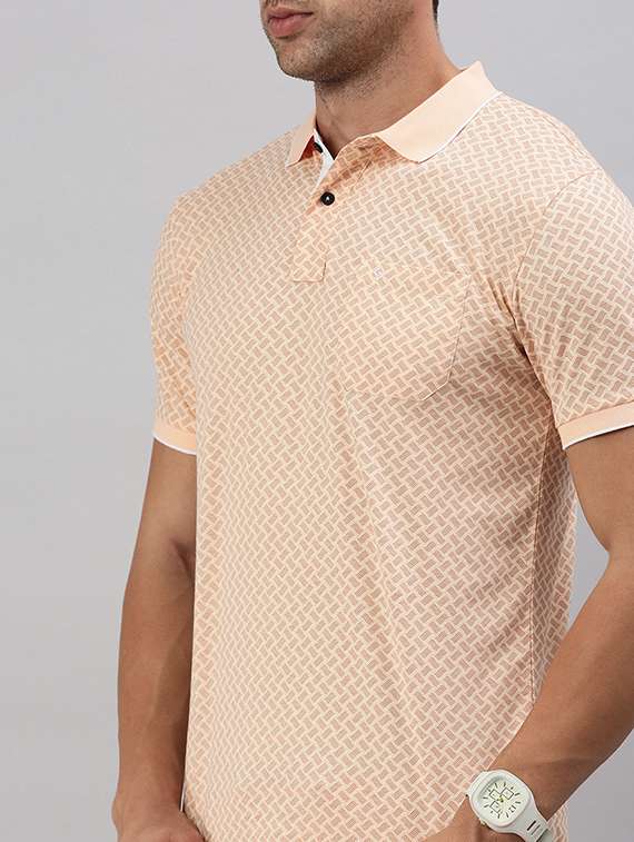 men polo neck all over print t-shirt - 21518341 -  Standard Image - 4