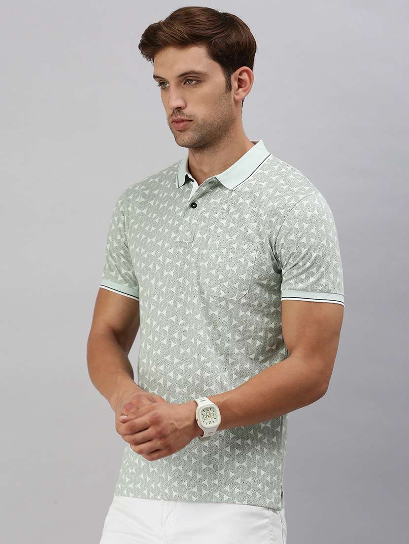 men polo neck all over print t-shirt - 21518347 -  Standard Image - 1