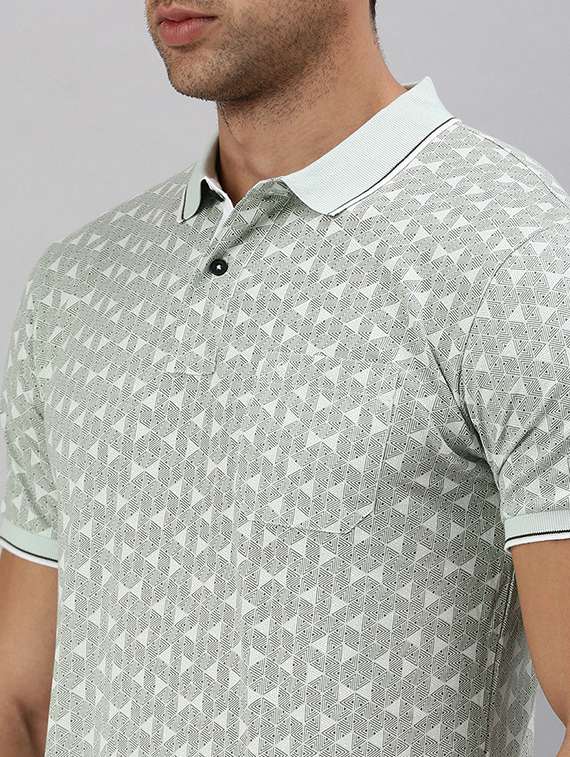 men polo neck all over print t-shirt - 21518347 -  Standard Image - 4