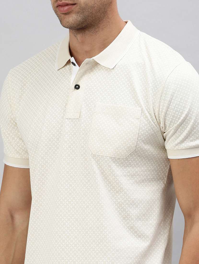 men polo neck all over print t-shirt - 21518349 -  Standard Image - 4