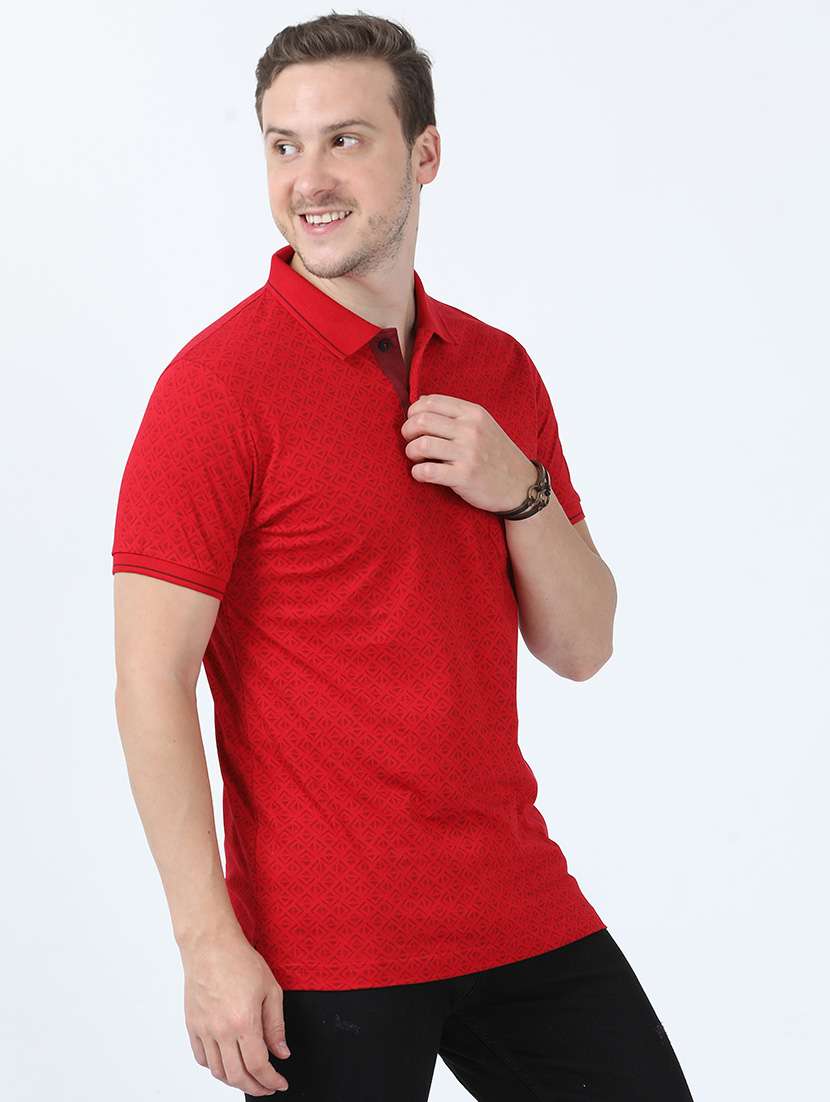 men polo neck all over print t-shirt - 21518371 -  Standard Image - 1