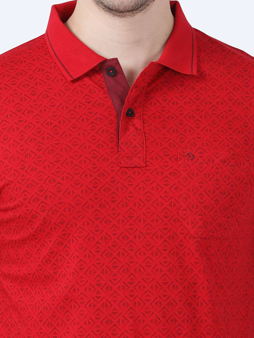 men polo neck all over print t-shirt - 21518371 -  Standard Image - 4