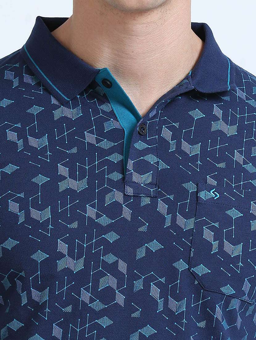 men polo neck all over print t-shirt - 21518384 -  Standard Image - 4