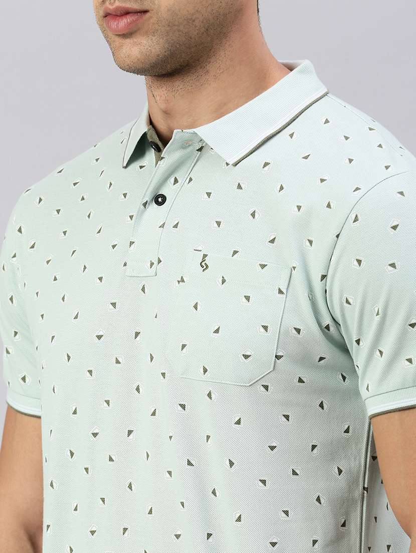 men polo neck all over print t-shirt - 21518386 -  Standard Image - 4