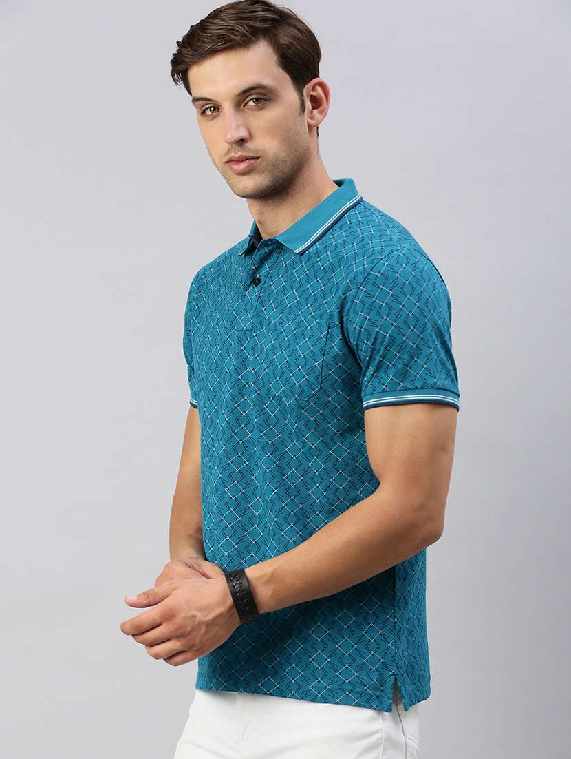 men polo neck all over print t-shirt - 21518388 -  Standard Image - 1