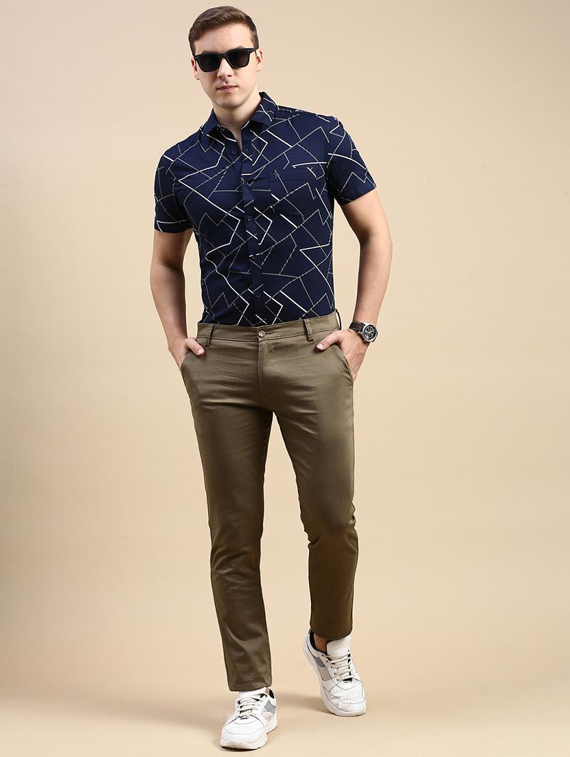 men navy blue cotton casual shirt - 21518453 - Standard Image - 4