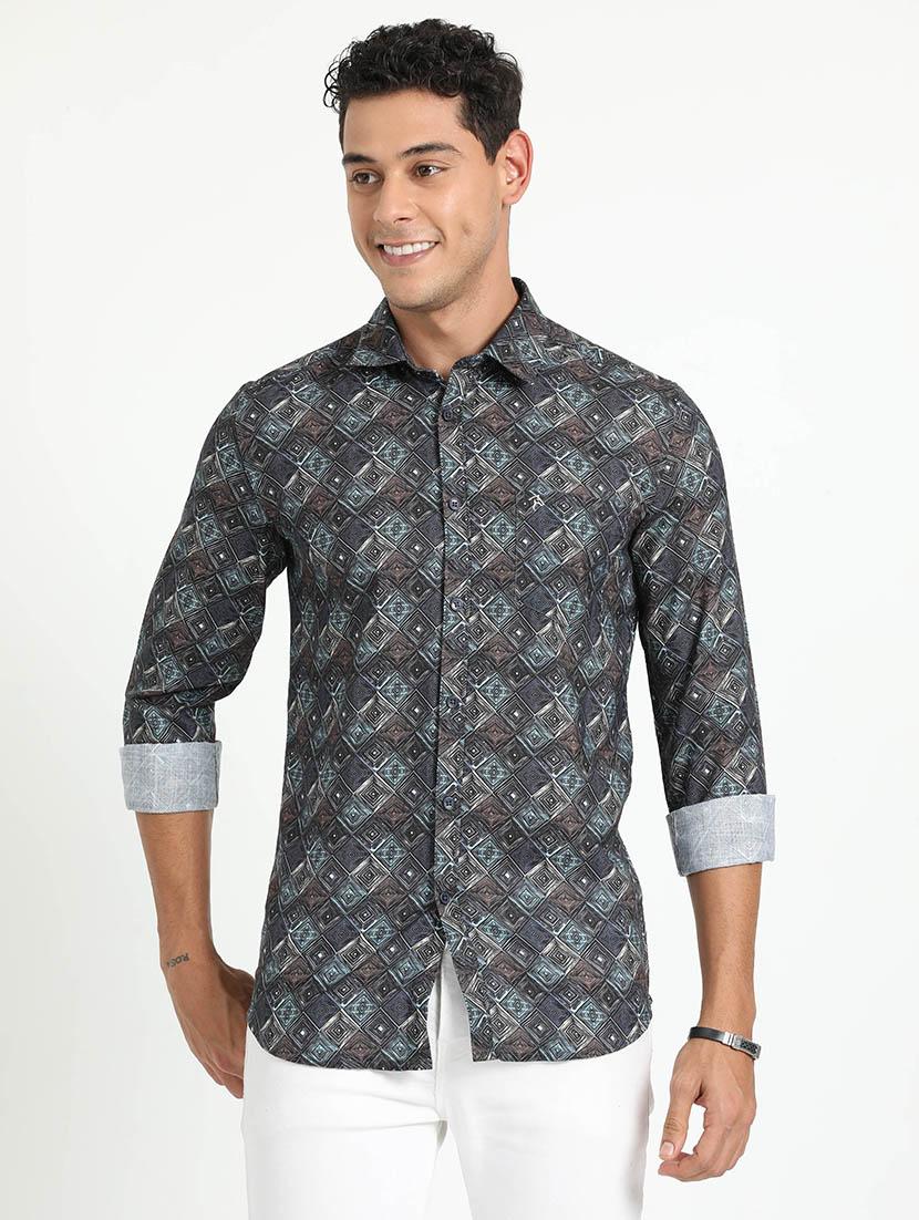men printed long sleeve casual shirt - 21518459 - Zoom Image - 0