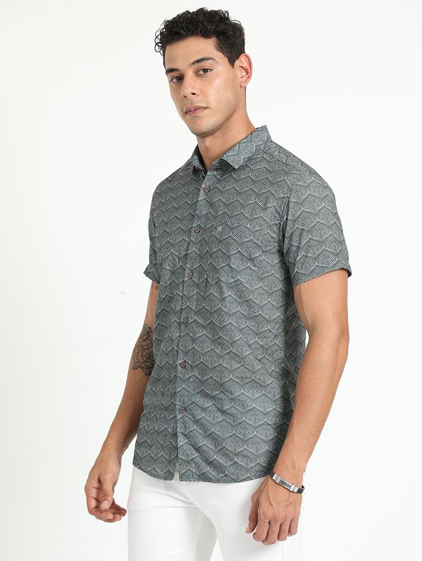 men collared printed casual shirt - 21518465 -  Standard Image - 1