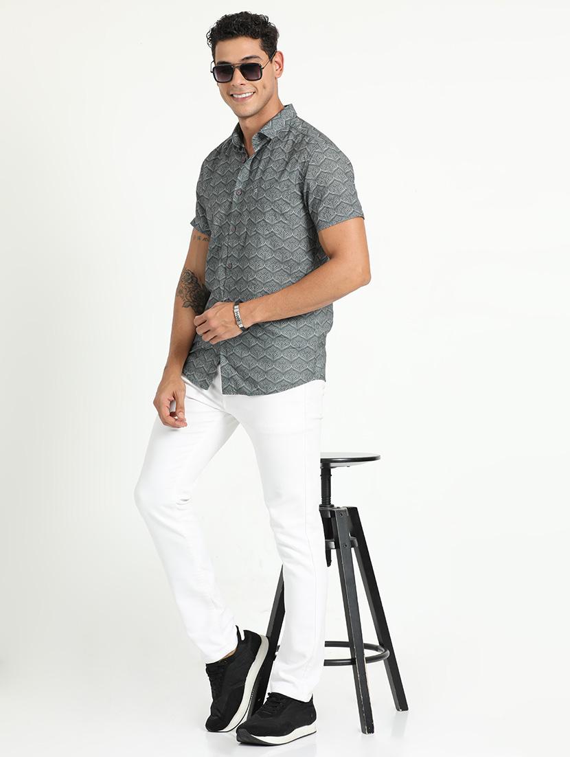 men collared printed casual shirt - 21518465 - Standard Image - 4
