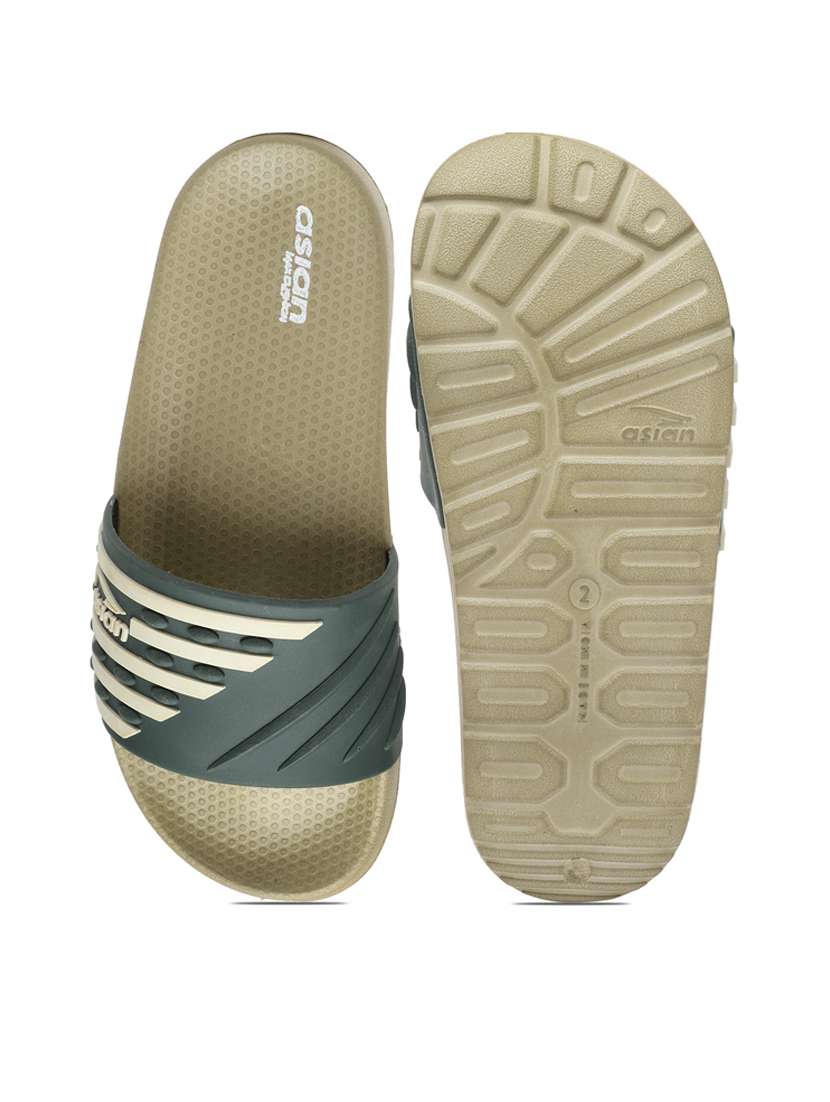 men green open toe slider - 21518765 -  Standard Image - 4