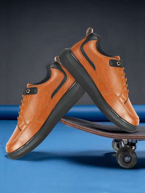 men tan lace up casual shoe - 21518766 -  Standard Image - 0