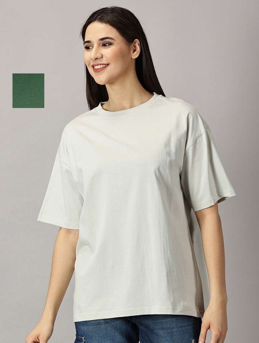 women pack of 2 solids oversized t-shirts - 21518798 - Zoom Image - 0