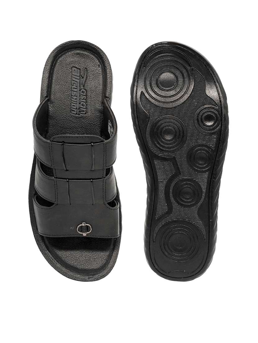 men black slip on slippers - 21518827 -  Standard Image - 4