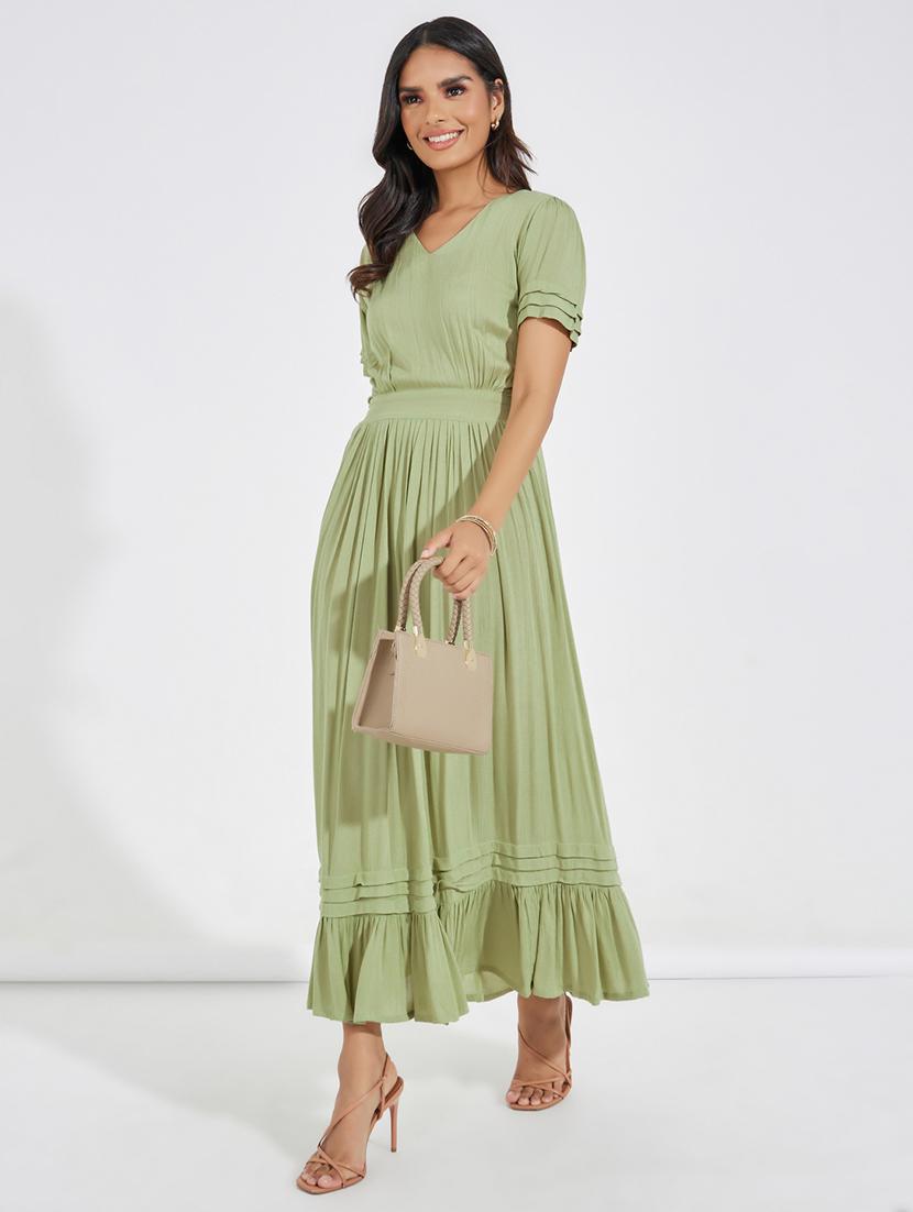 olive cotton aline dress - 21518852 - Standard Image - 1