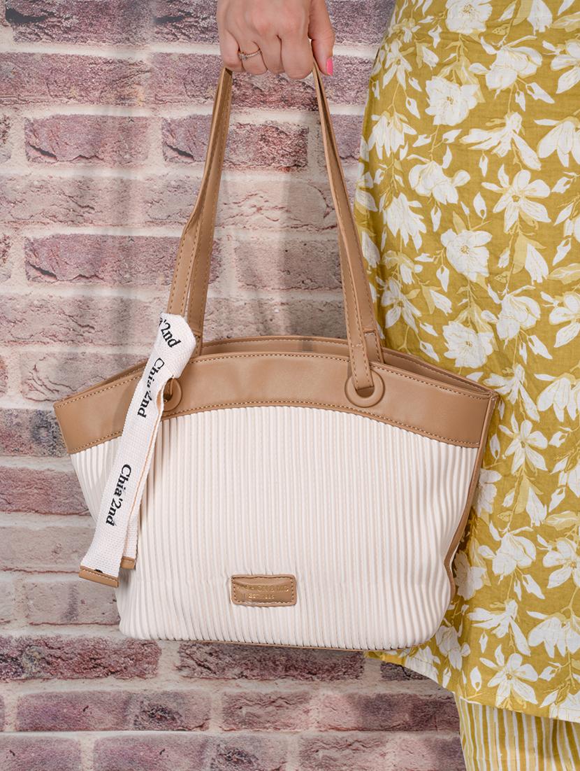 women off white stripes handbag - 21518869 - Standard Image - 1