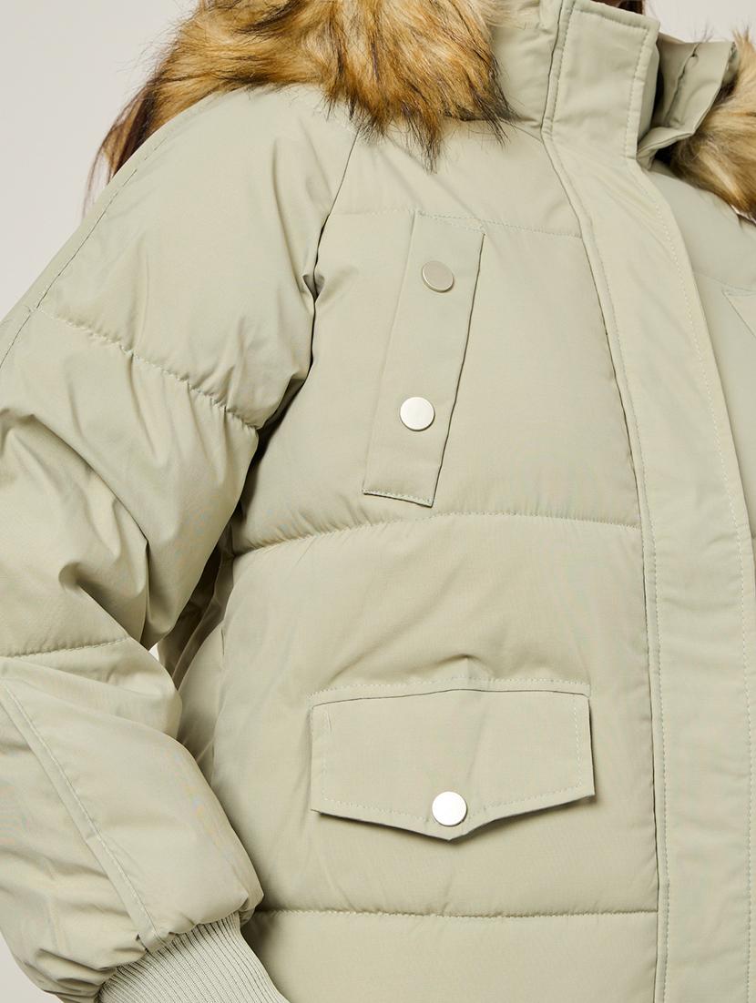 women neo mint solid hoodie puffer jacket - 21518873 - Standard Image - 4