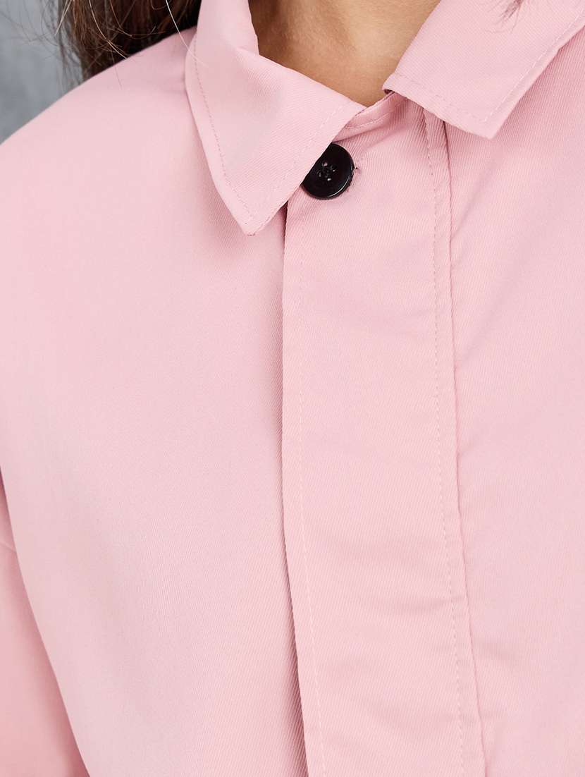 women pink solid regular jacket - 21518878 -  Standard Image - 4