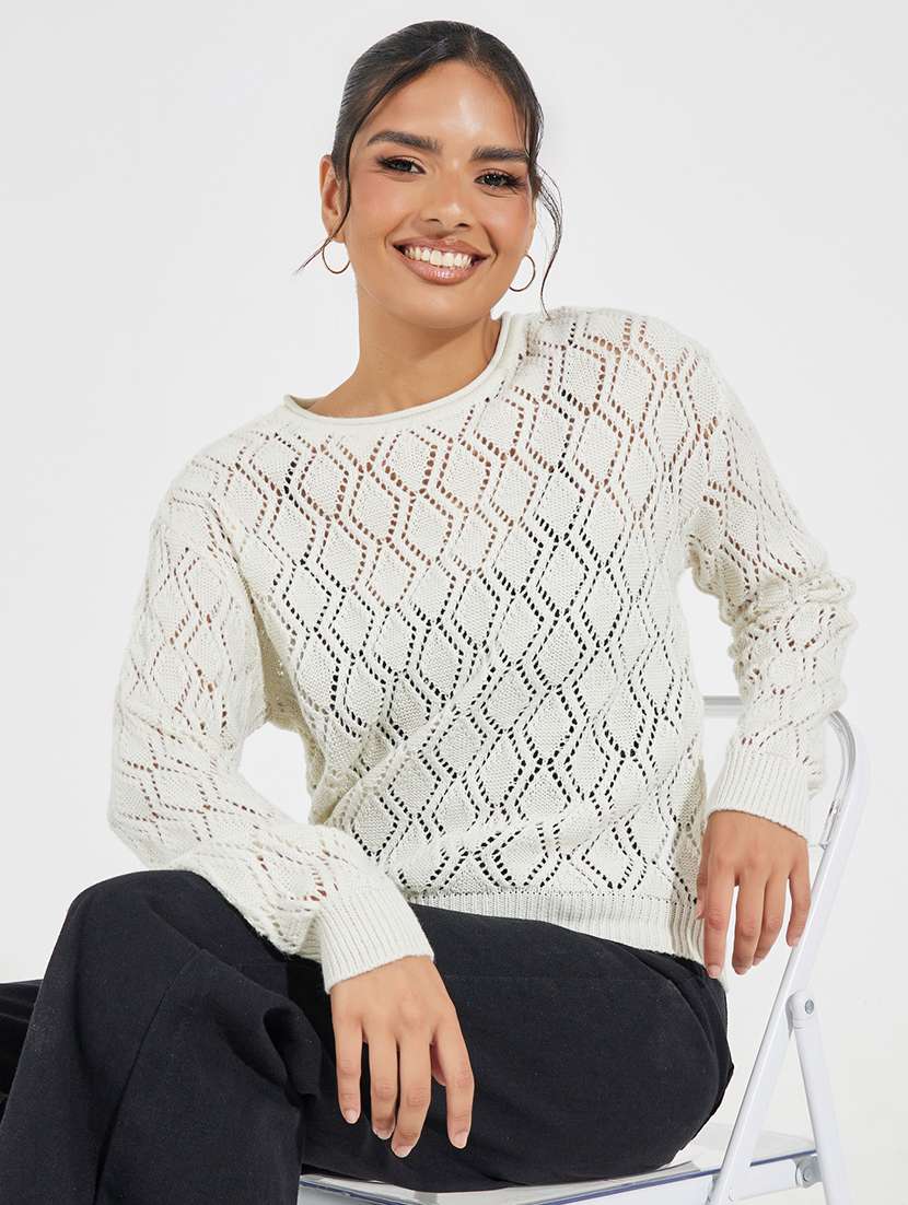 women long sleeve self-designed pullover - 21518895 -  Standard Image - 1