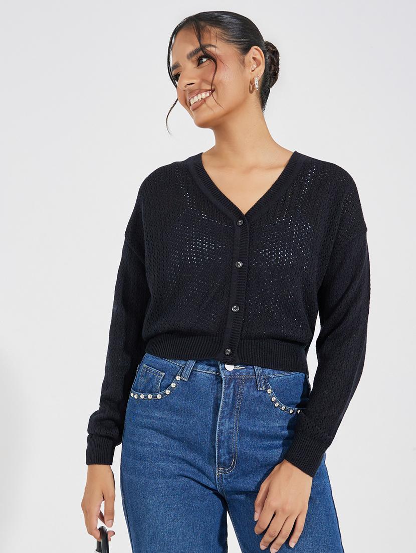 women long sleeve self-designed cardigan - 21518899 - Zoom Image - 0
