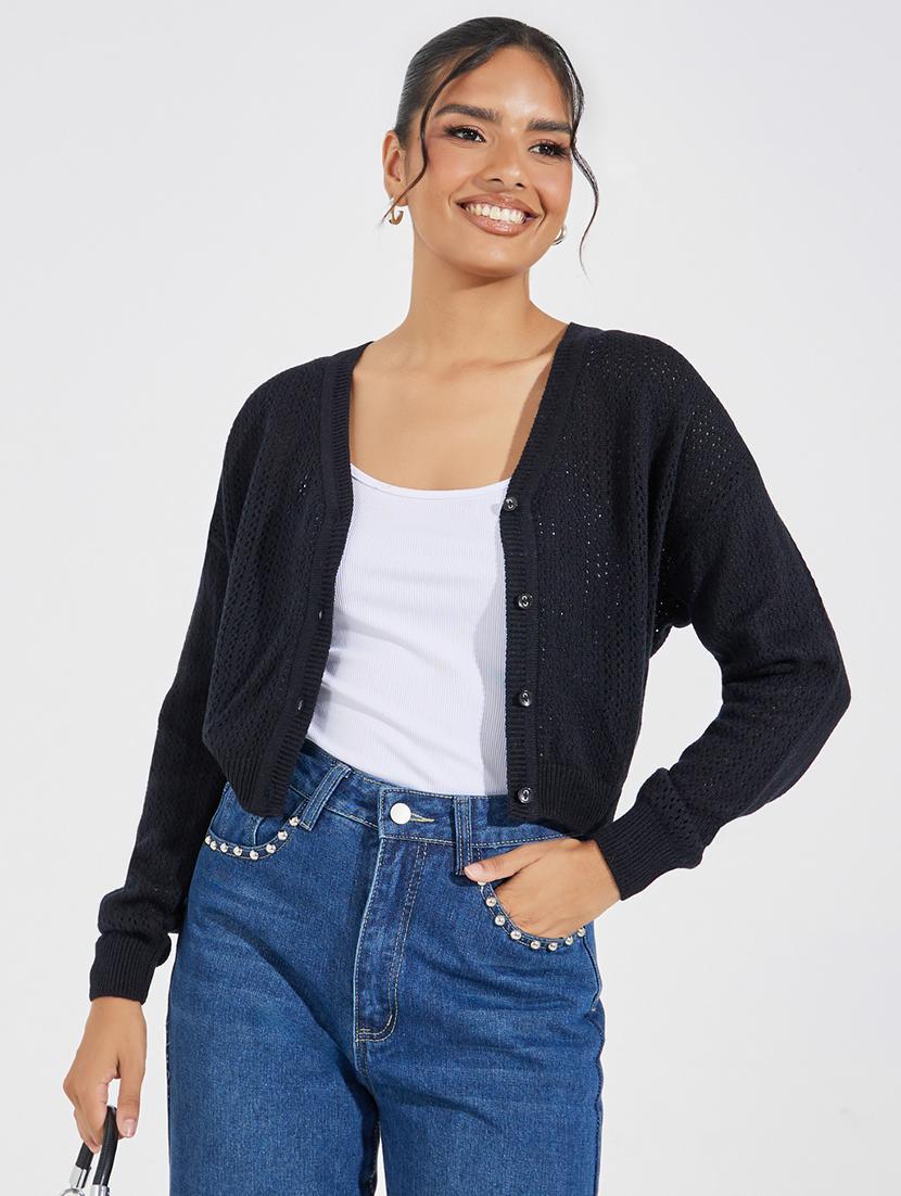 women long sleeve self-designed cardigan - 21518899 -  Standard Image - 1