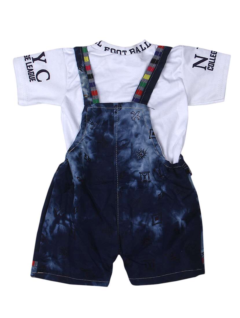 boys denim printed dungaree set - 21518935 -  Standard Image - 1