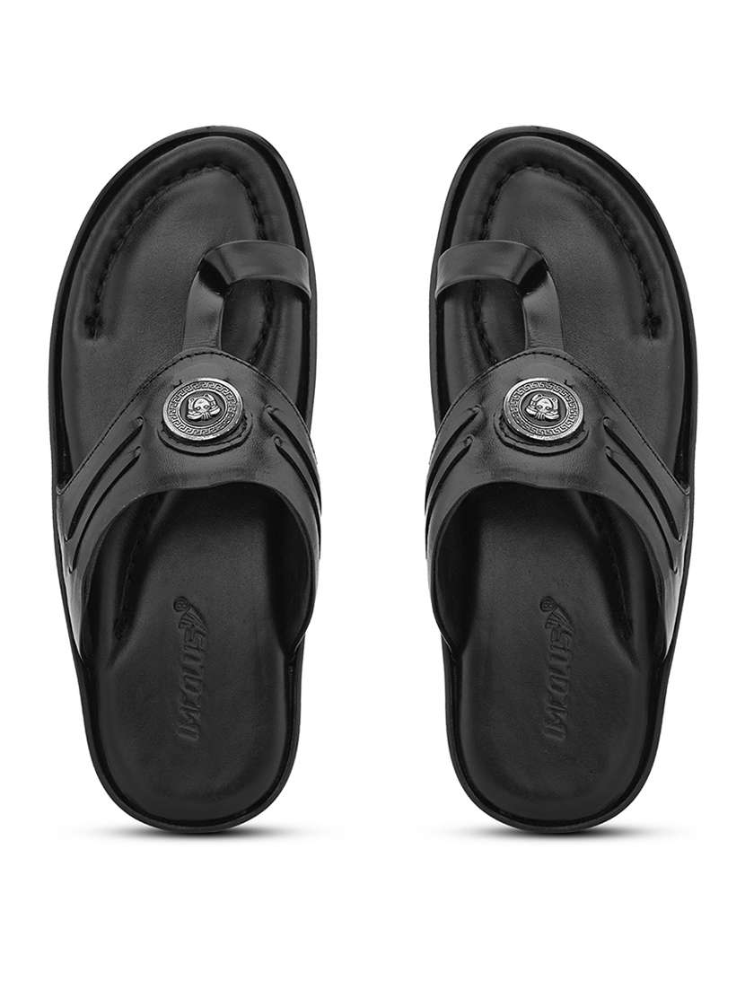 men black slip on sandal - 21519067 -  Standard Image - 1