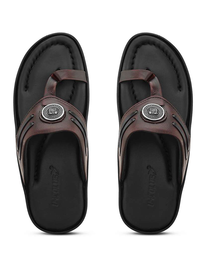 men black slip on sandal - 21519068 -  Standard Image - 1