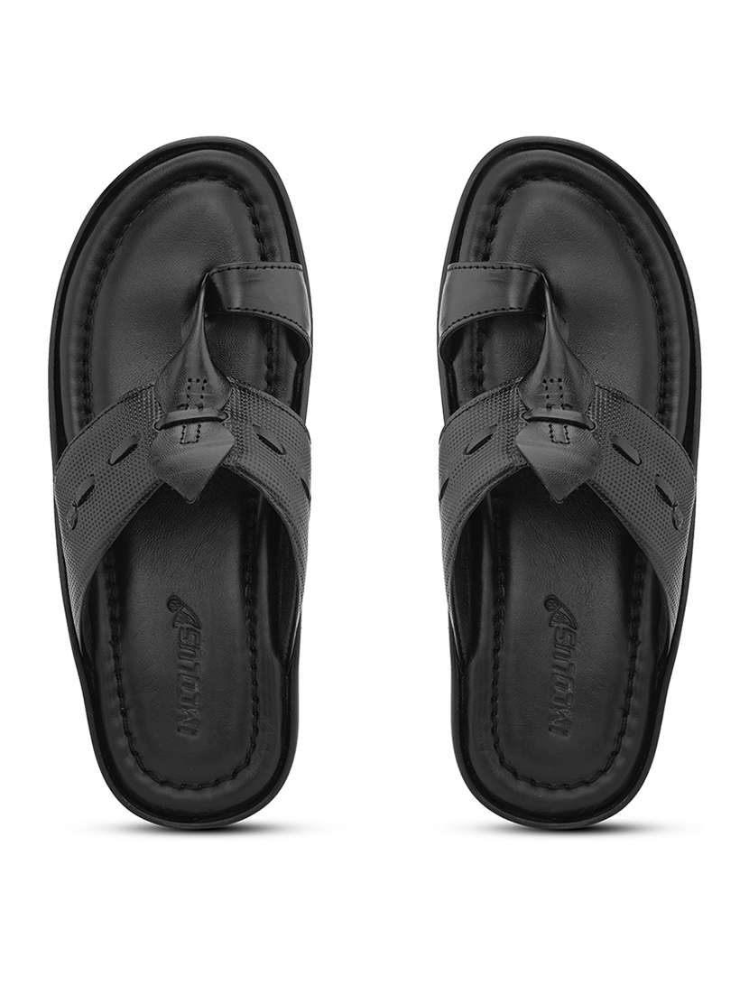 men black slip on sandal - 21519071 -  Standard Image - 1