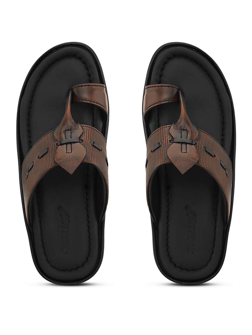men tan slip on sandal - 21519073 -  Standard Image - 1