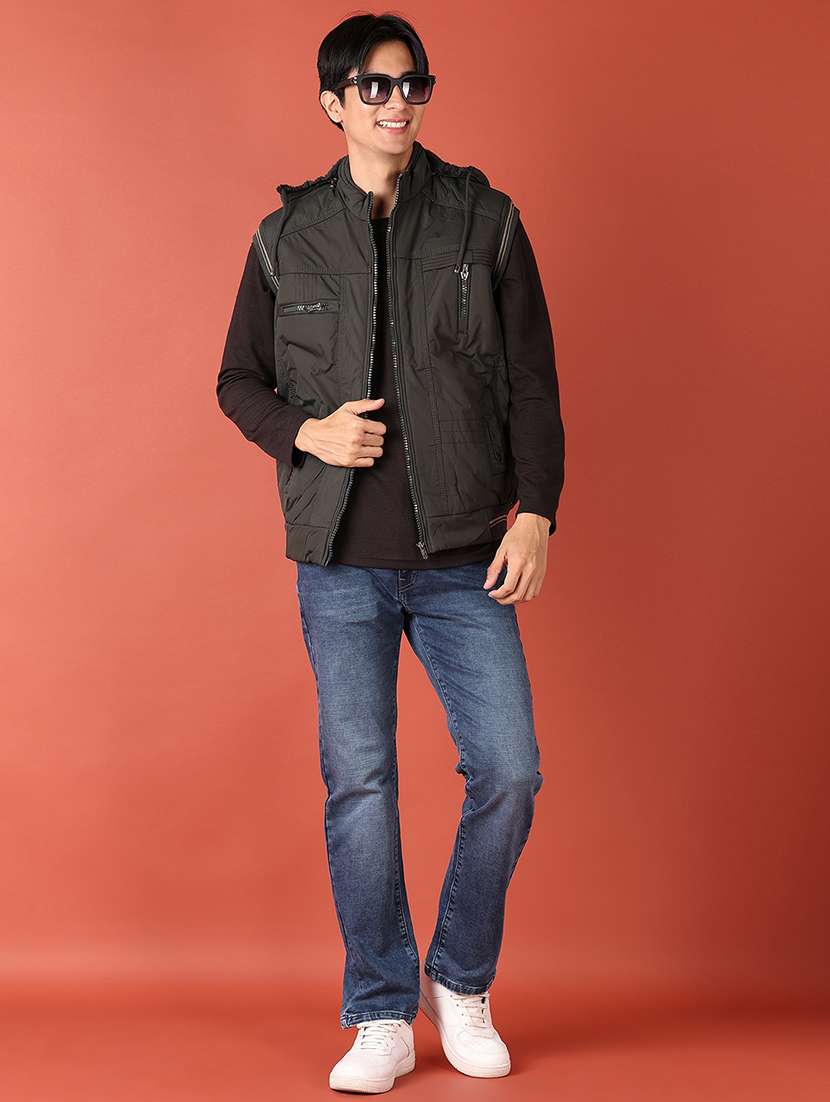 men olive solid bomber jacket - 21519208 -  Standard Image - 4