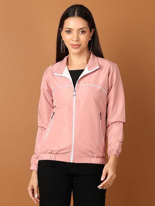 women solid long sleeve windcheater jacket - 21519211 -  Standard Image - 0