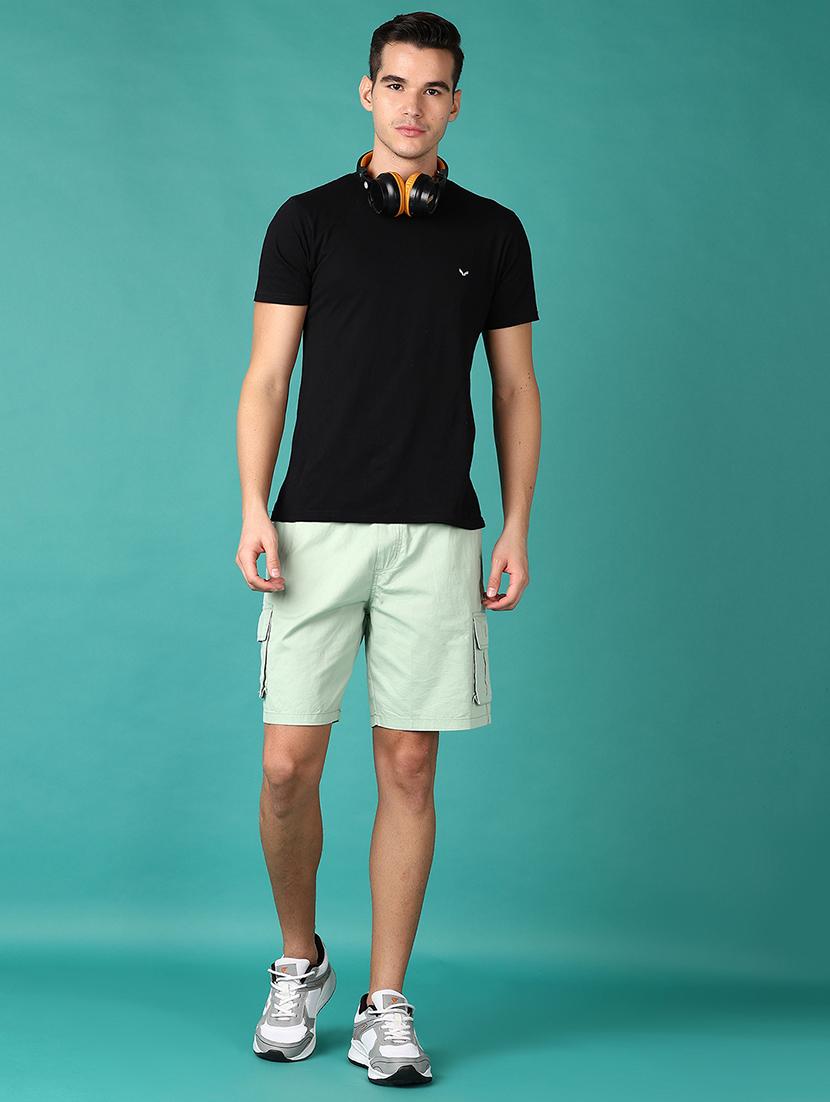 men mid rise solid cargo shorts - 21519216 - Standard Image - 4