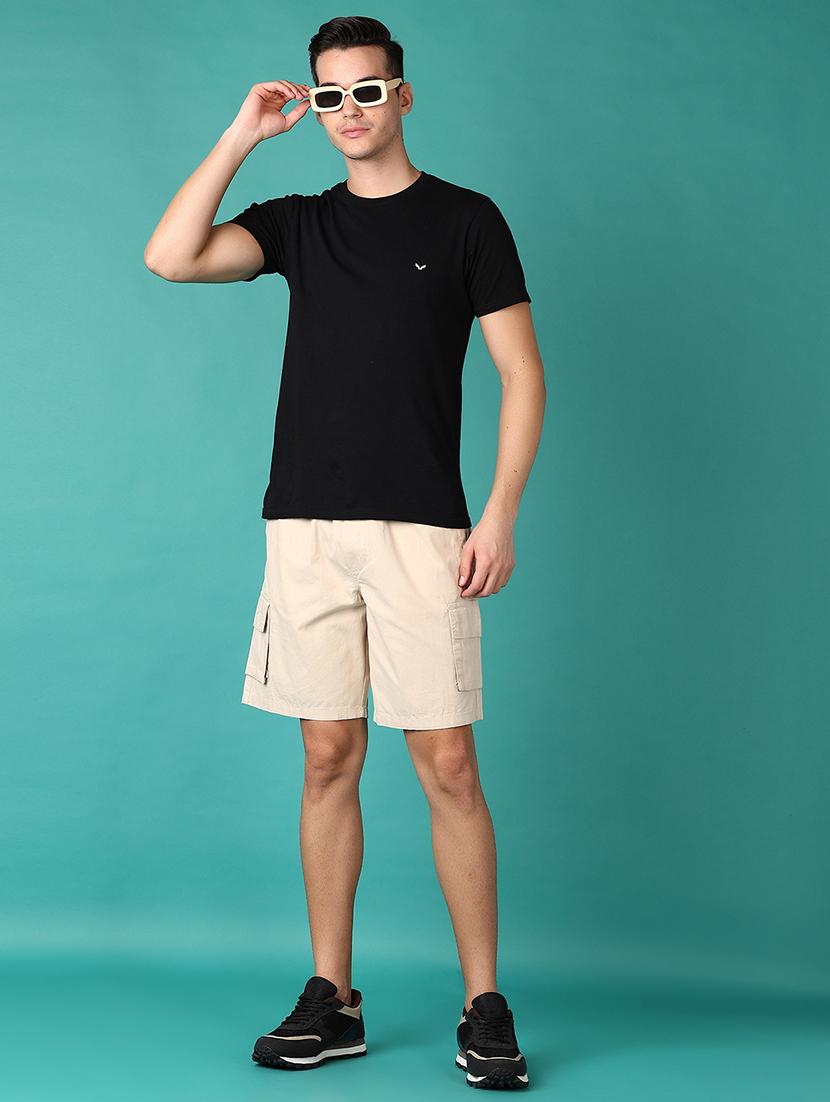 men mid rise solid cargo shorts - 21519217 - Standard Image - 4