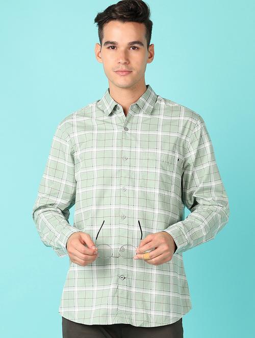men checks long sleeve casual shirt - 21519234 -  Standard Image - 0
