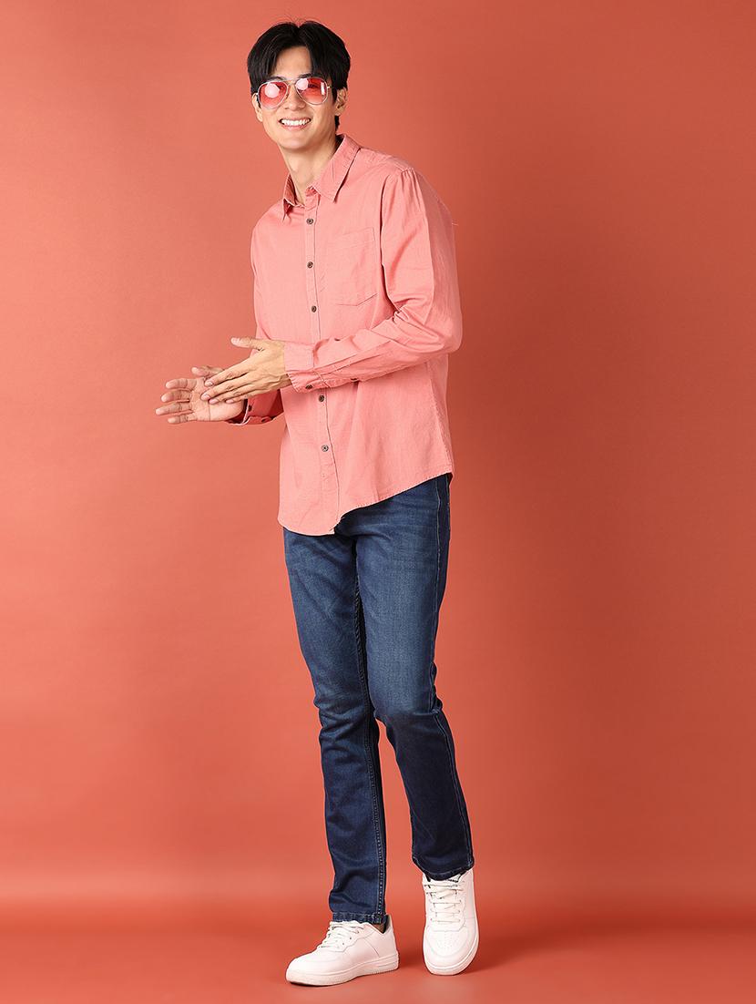 men solid long sleeve casual shirt - 21519251 - Standard Image - 4