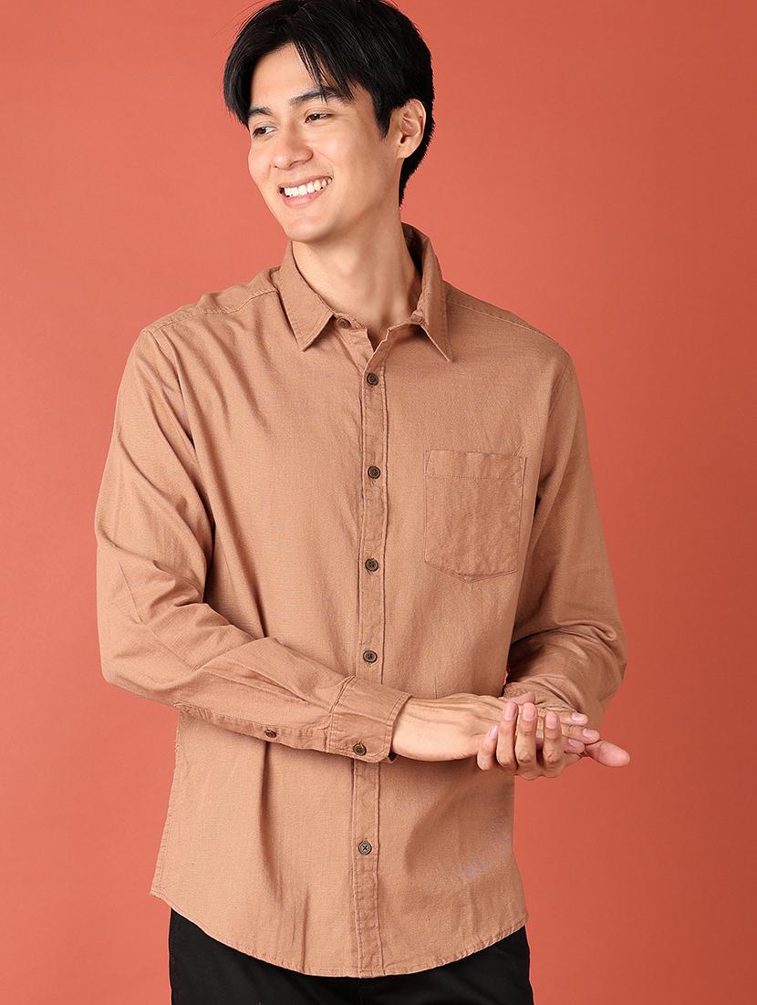 men solid long sleeves casual shirt - 21519252 - Standard Image - 1