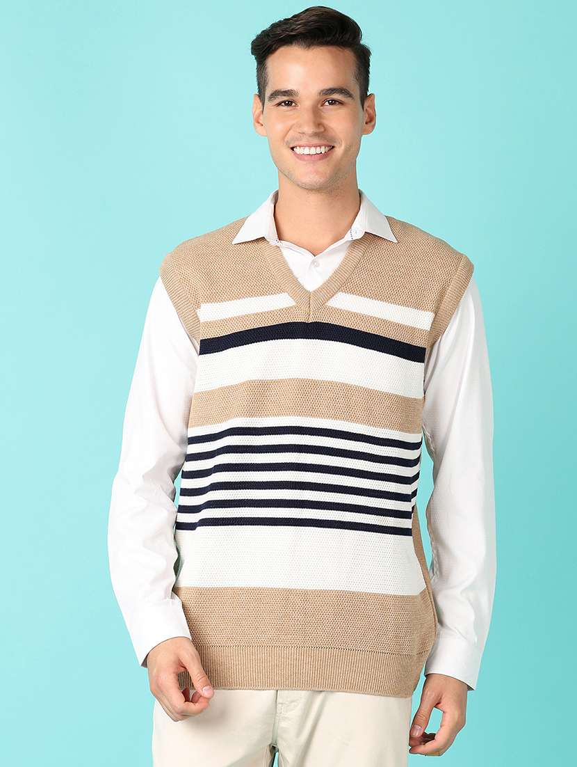 men v-neck striped pullover - 21519290 -  Standard Image - 1