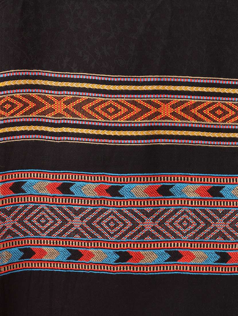 women solid shawl with bordered - 21519300 -  Standard Image - 4