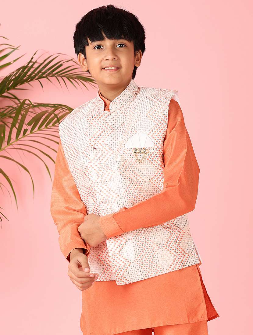 boys embroidered long sleeve sherwani  - 21519315 -  Standard Image - 4