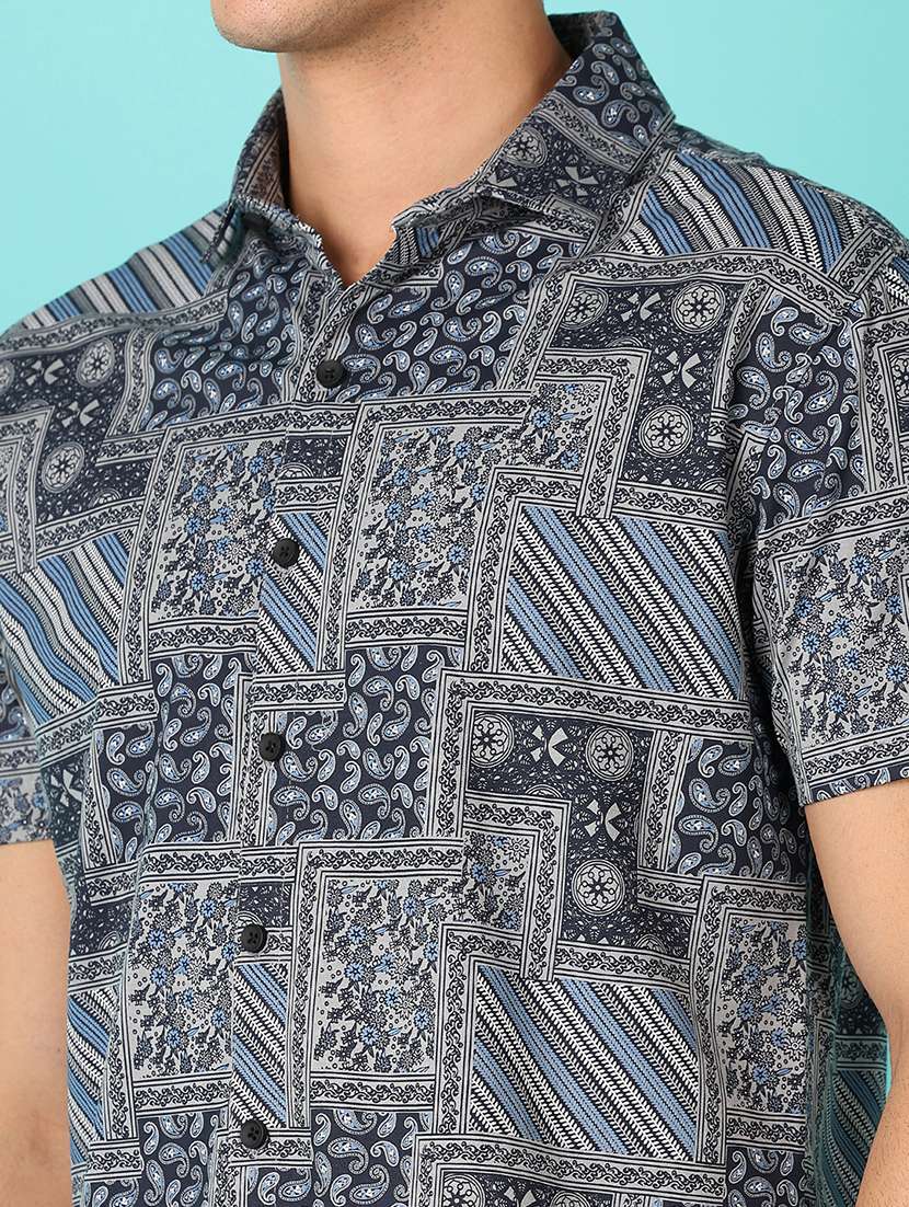 men short sleeves printed casual shirt - 21519364 -  Standard Image - 4