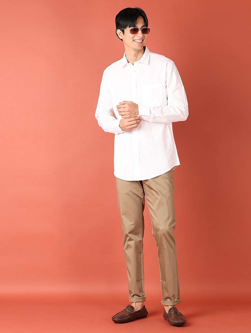 men solid long sleeves casual shirt - 21519398 -  Standard Image - 4
