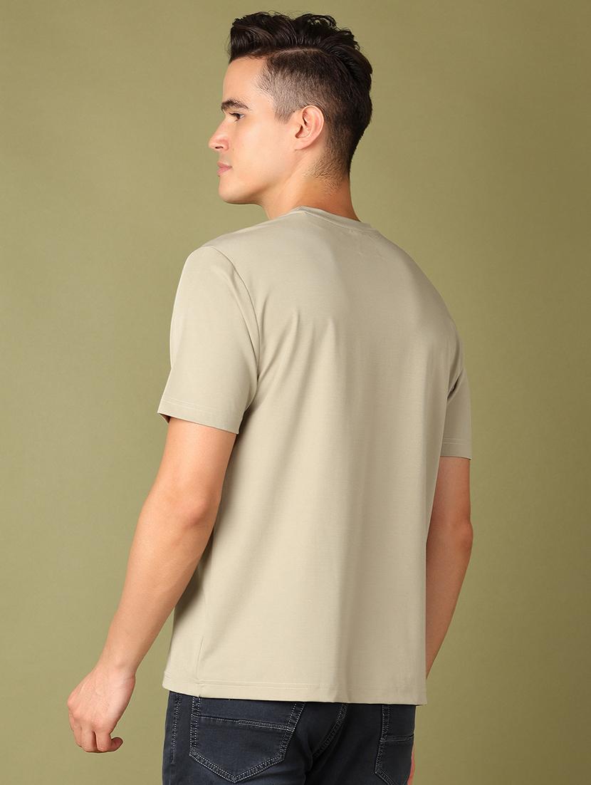 men round neck chest print t-shirt - 21519400 -  Standard Image - 1