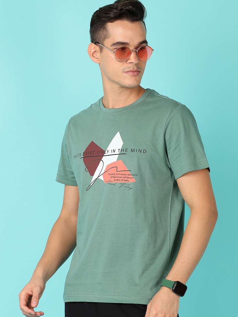 men short sleeves chest print t-shirt - 21519406 - Standard Image - 1
