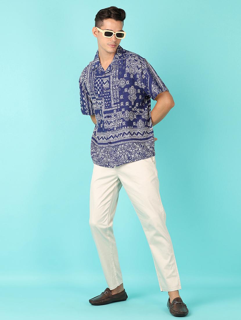 men solid regular fit chinos casual trouser - 21519412 - Standard Image - 4