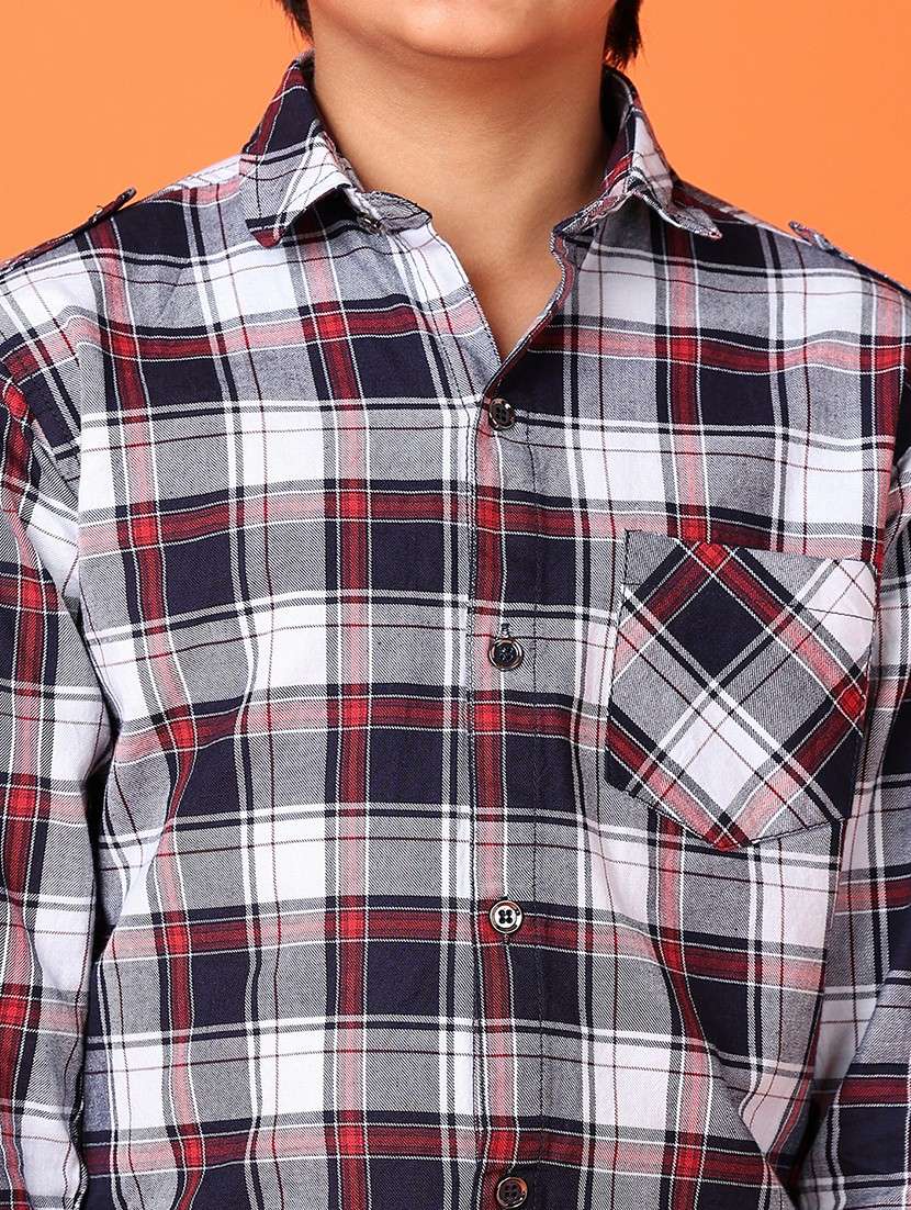 boys checkered casual wear full length set - 21519457 -  Standard Image - 4