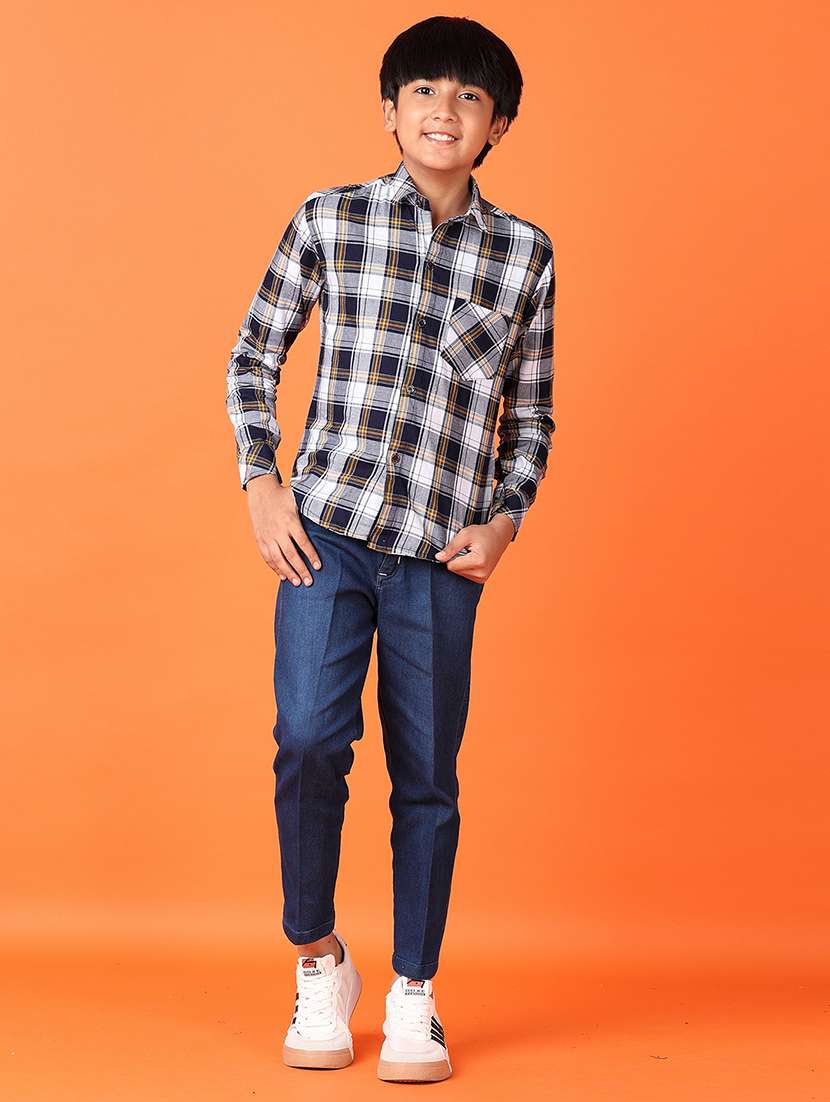 boys checkered casual wear full length set - 21519458 -  Standard Image - 1