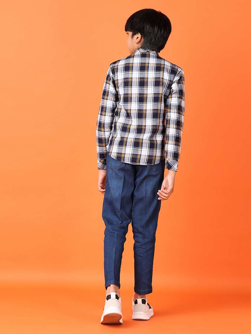 boys checkered casual wear full length set - 21519458 -  Standard Image - 4