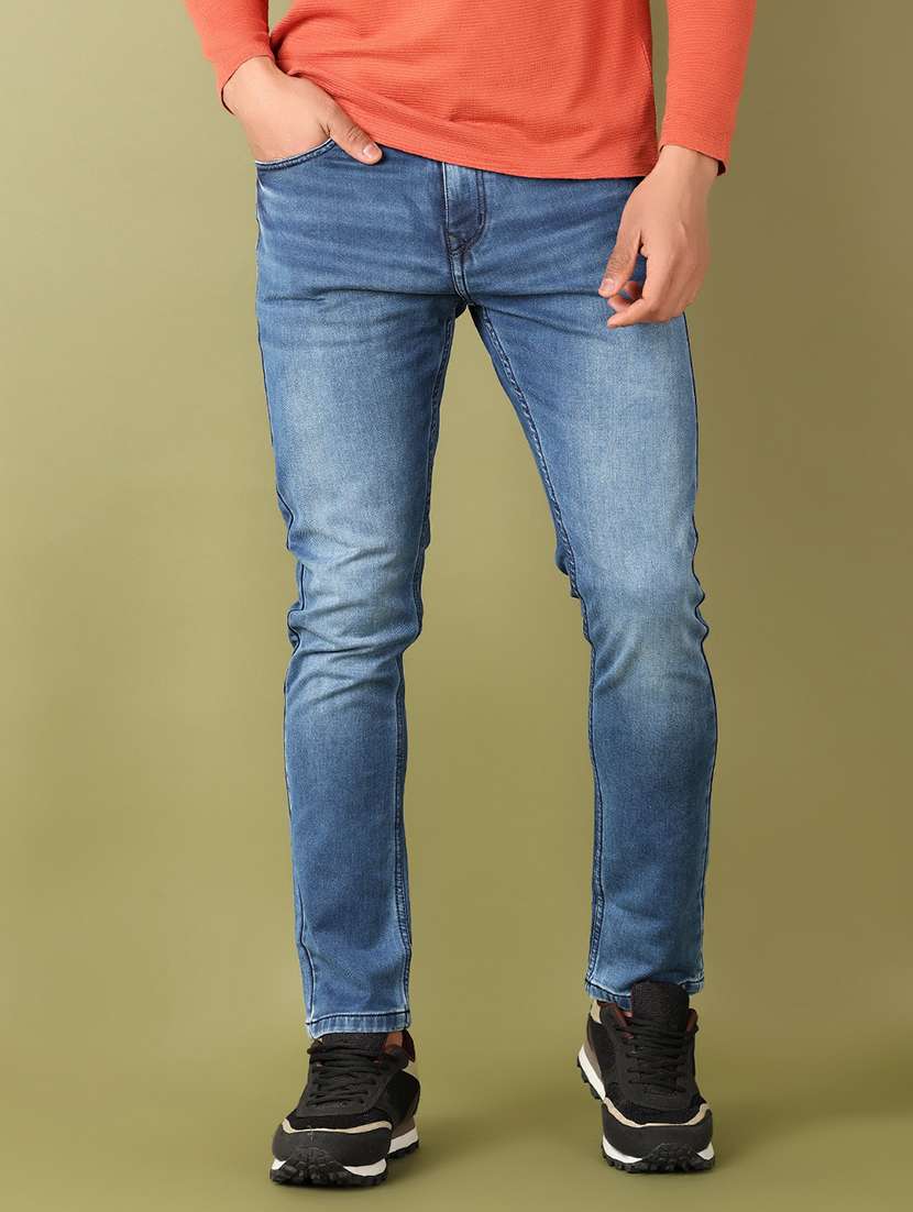 men solid mid rise slim fit jean - 21519464 -  Standard Image - 1