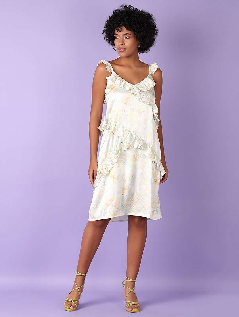 women printed shoulder strap sheath dress - 21519506 -  Standard Image - 1
